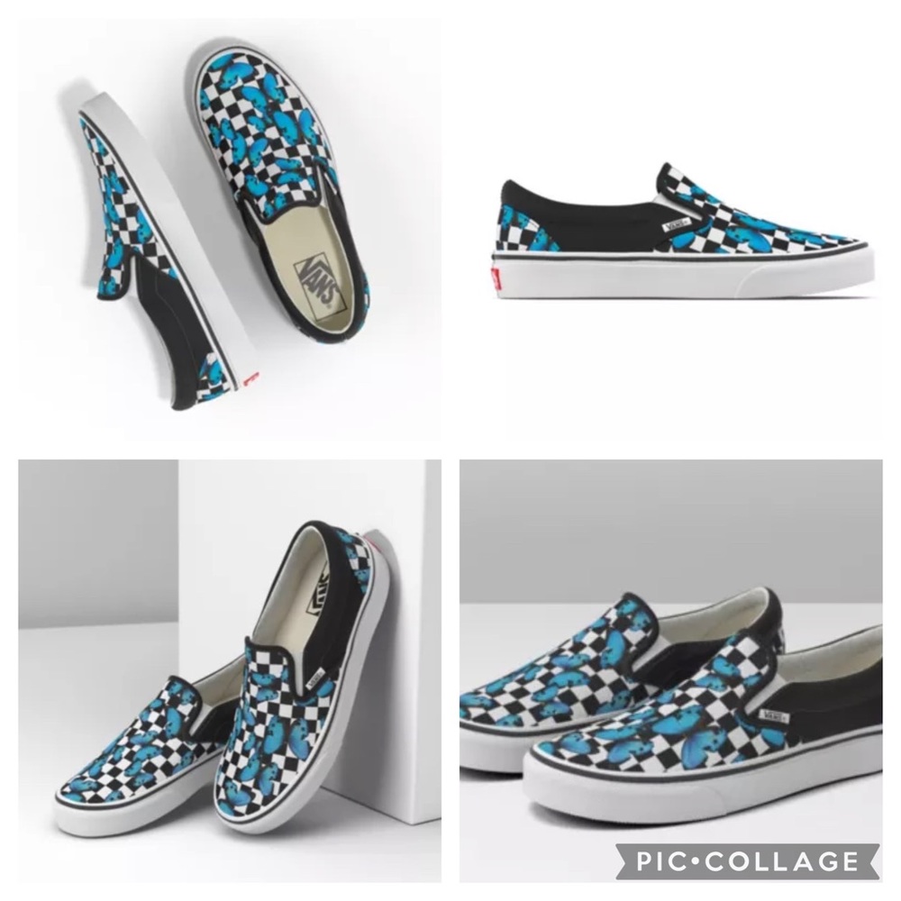 NIB VANS BUTTERFLY CHECKERBOARD CLASSIC SLIP-ON | SIZE 6.5